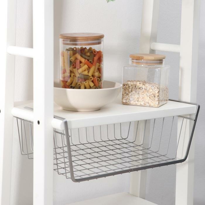 Корзина сетчатая навесная на полку Доляна 41х24х14 см, хром