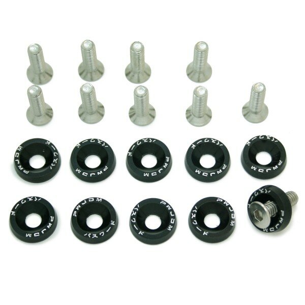 фото Шайбы с болтами «Password JDM» (M6*20 мм, 10 шт, черные) #9701