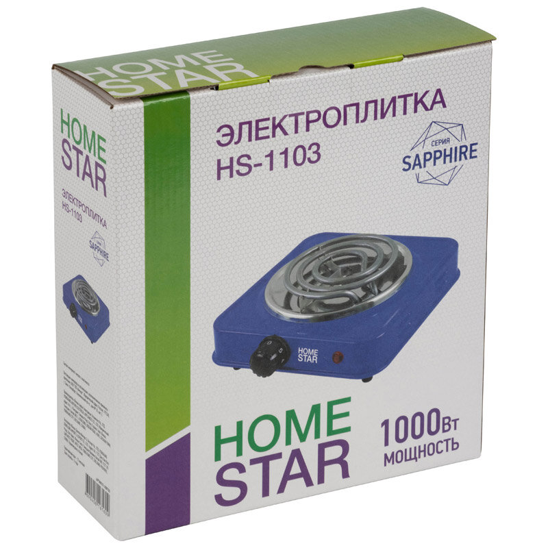 Электроплитка HOMESTAR HS-1103, ТЭН, серия сапфир