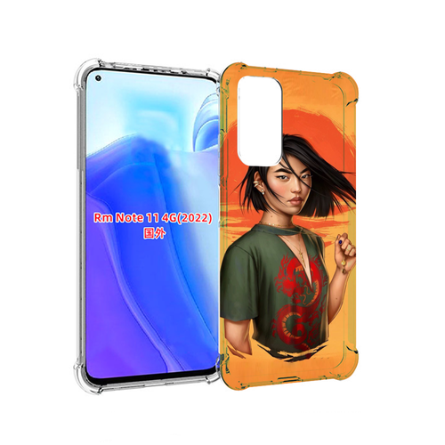 Чехол MyPads девушка-в-оранжевом-фоне женский для Xiaomi Redmi Note 11 4G ( Глобальная версия ) задняя-панель-накладка-бампер