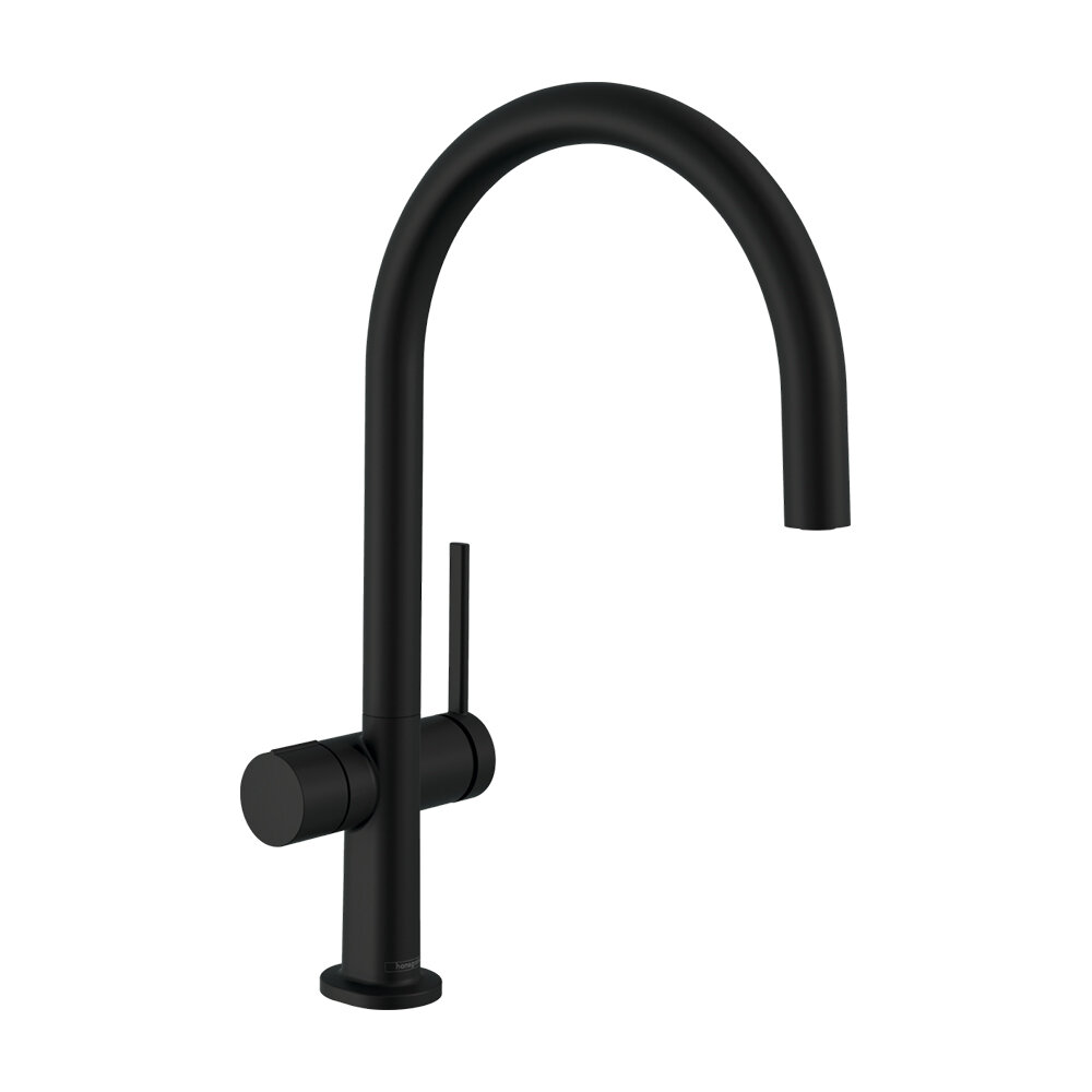 Смеситель для кухонной мойки hansgrohe Talis M54 220, с запорным вентилем 72805670, матовый черный - фото №1