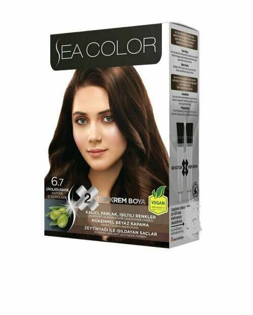 SEA COLOR Набор для окрашивания волос HAIR DYE KIT 6.7 Шоколадный кофе