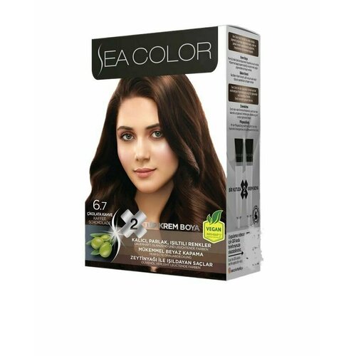 SEA COLOR Набор для окрашивания волос HAIR DYE KIT 6.7 Шоколадный кофе