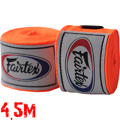 Боксёрские бинты Fairtex Orange 4,5 метра боксёрские бинты fairtex mint blue 4 5 метра