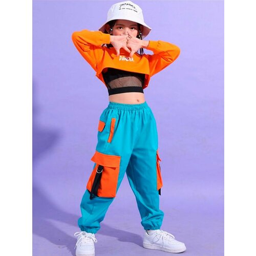 Костюм Хип хоп детский, свитшот и брюки, размер 110, мультиколор