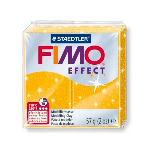 Полимерная глина FIMO Effect 112, золотой с блестками, 57г