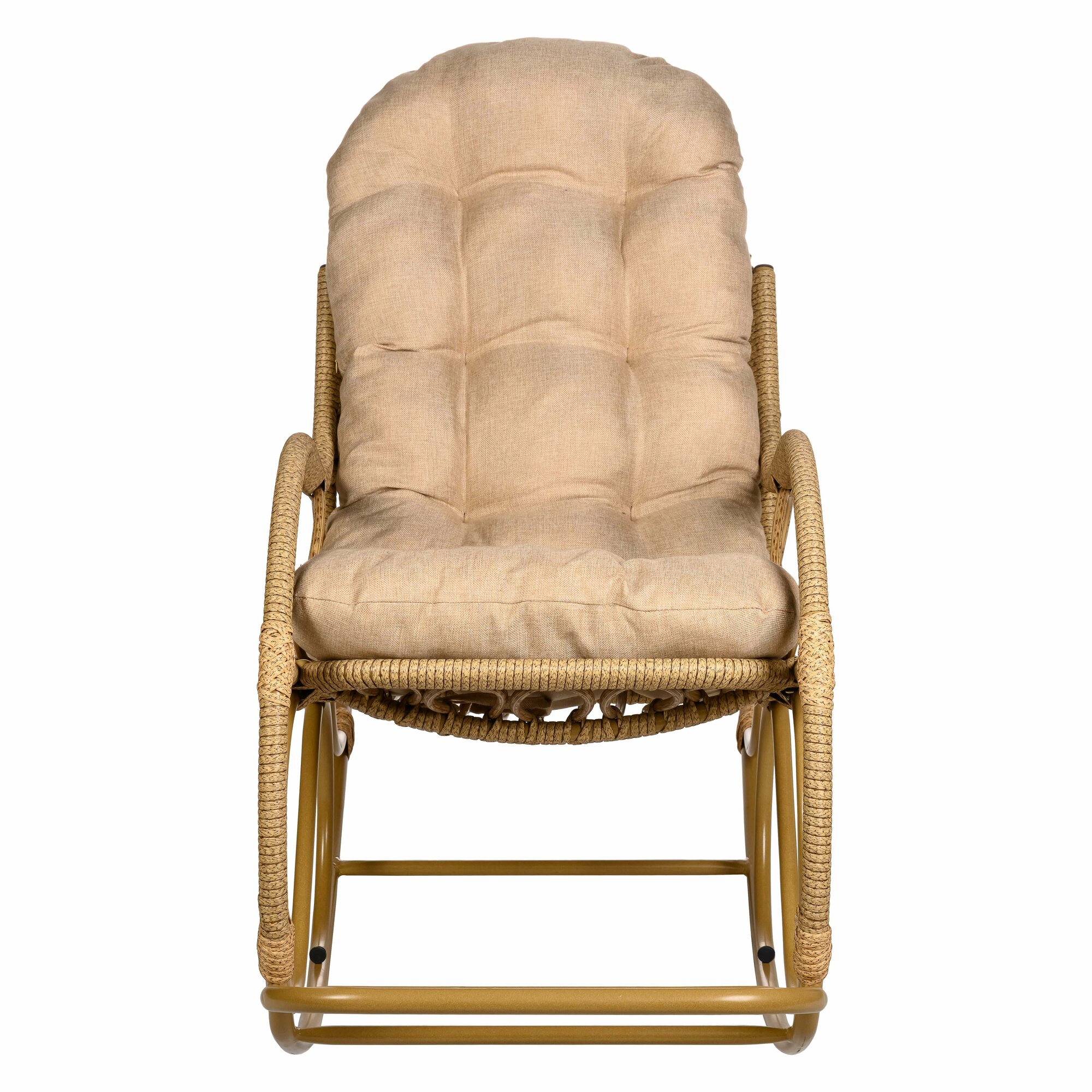 Кресло-качалка с подножкой из искусственного ротанга ( Бамбук)