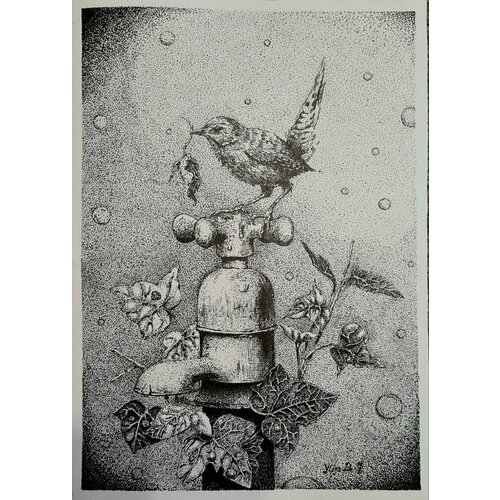 Картина Птичка и плющ