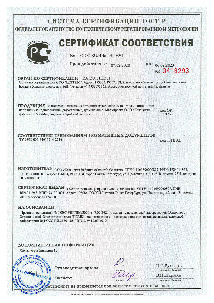 Маски Медицинские Маска трехслойная с резинками SMZ 50 шт (Черная)