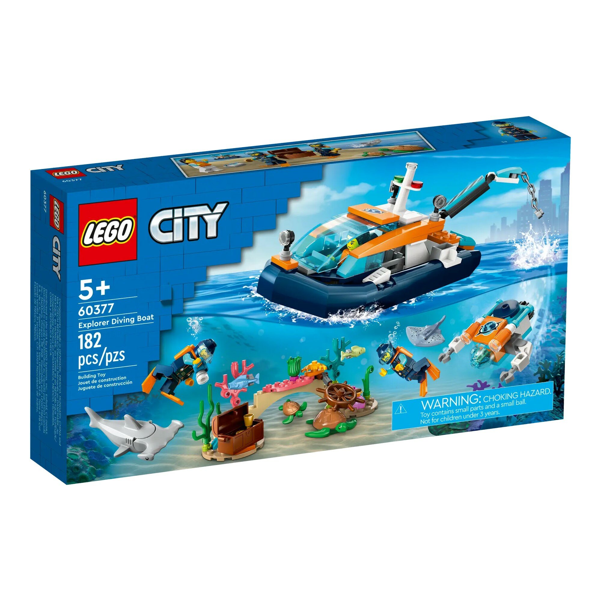 Конструктор LEGO City Explorer Diving Boat 60377, 182 дет.