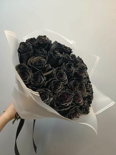 Изображение товара Черные розы букет 15 штук / Черные розы/ Доставка цветов Москва
