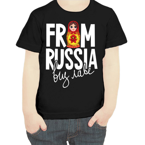 фото Футболка , размер 104, черный нет бренда