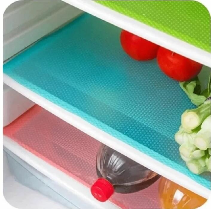 Набор ковриков для полок в холодильнике, 6 шт (темно-серые) / Коврики для полок, размер 30х45 см / Салфетки сервировочные под тарелку