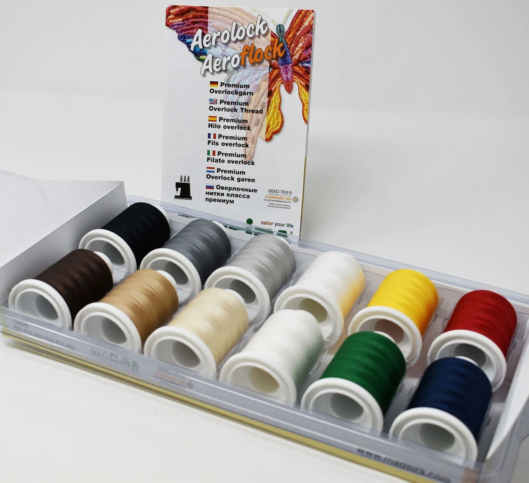 Набор ниток 8098 Madeira Aerolock №125 Blisterbox, 12×1200 м. — фото 1
