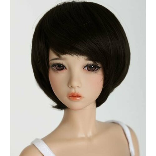 Парик Iplehouse IHW_S064 (Короткий парик с длинной чёлкой чёрный размер 17-20 см для кукол Иплхаус)