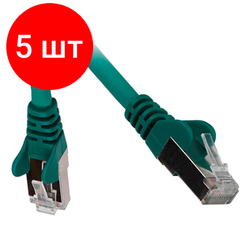 Комплект 5 штук, Патч-корд Lanmaster LSZH FTP Cat.6, 5.0 м, зеленый (LAN-PC45/S6-5.0-GN) патч корд lanmaster 6 категории ftp синий 2м lan pc45 s6 2 0 bl