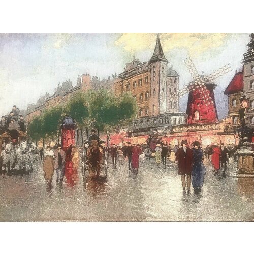 Панно гобеленовое на стену Мулен Руж 85х62 см Гобелен 5300₽