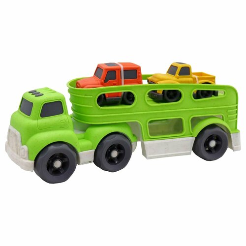 Игрушка Funky Toys Эко-машинка грузовик с 2 машинками Зеленый 30 см FT0416365