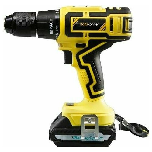 Дрель-шуруповерт аккумуляторная HANSKONNER HCD1855RI ударная