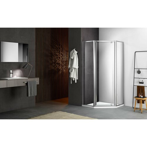 Душевое ограждение SANTREK AQUA Time - PNT-900-C- Chrome 9009001950 стекло Прозр 6мм профиль Хром 37996₽