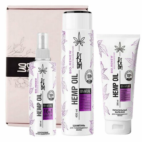 BeOn Подарочный набор для ухода за волосами 5 Восстановление шампунь бальзам крем-спрей 400 мл 200 мл x 2 1392₽