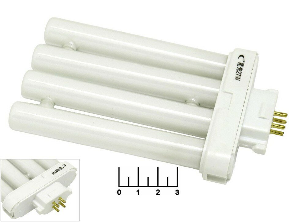 фото Лампа люминесцентная 27W GX10Q 5000K белый холодный 4 контакта YDW27-2H