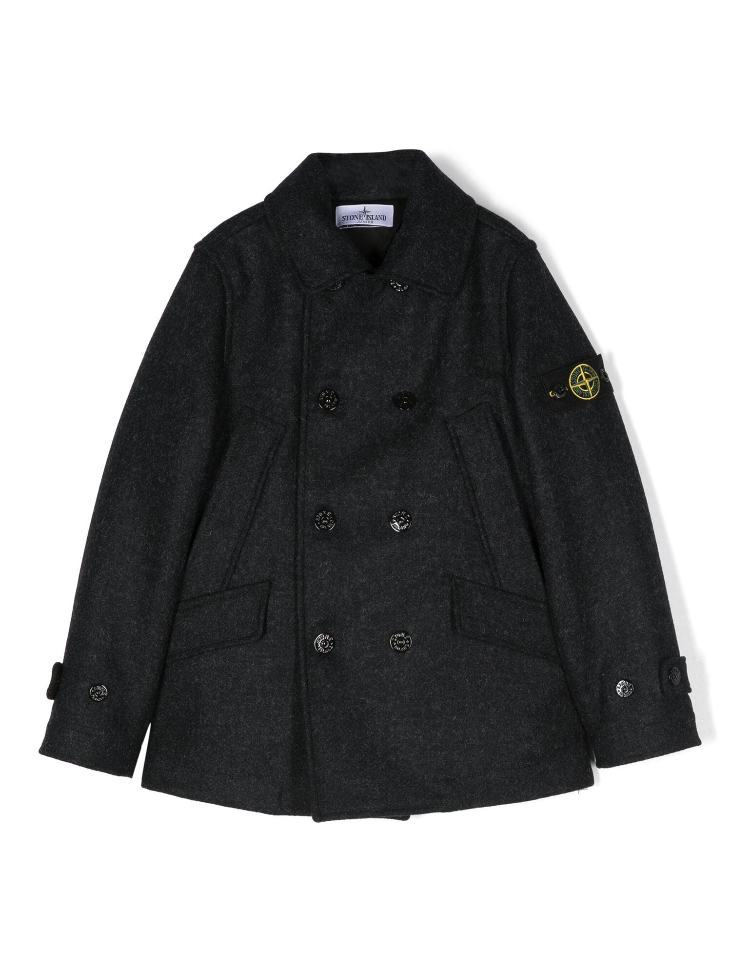 Stone Island Junior - Двубортное пальто с нашивкой «Компас» - Дети - 10 - Синий