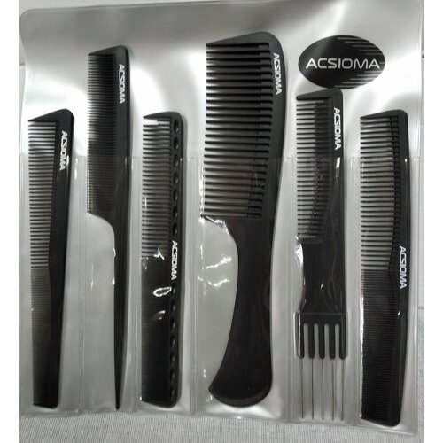 Acsioma Набор карбоновых расчесок универсальный для профессионального использования