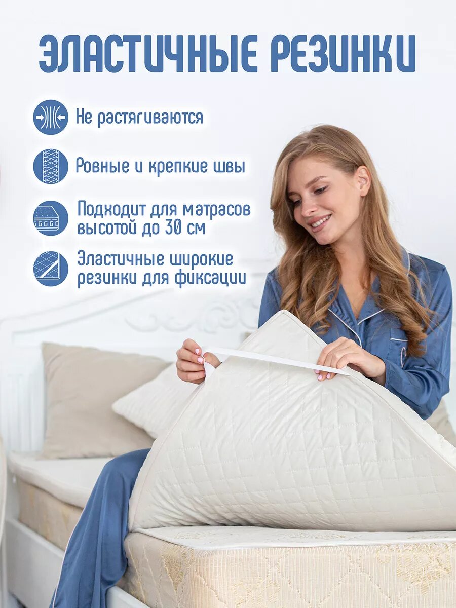 Матрас топпер 130х200 см на кровать, беспружинный матрас-топпер, поролон — фото 1