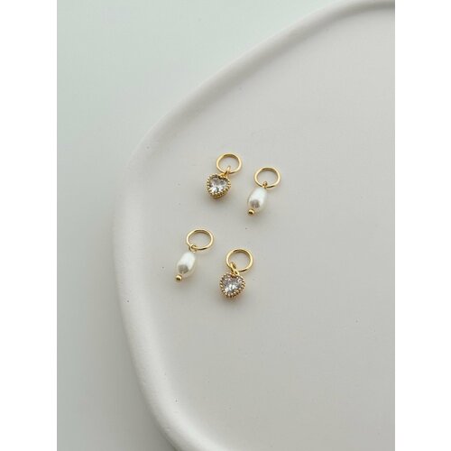 Подвеска для серег Pinkcode studio, кристалл, золотой, белый