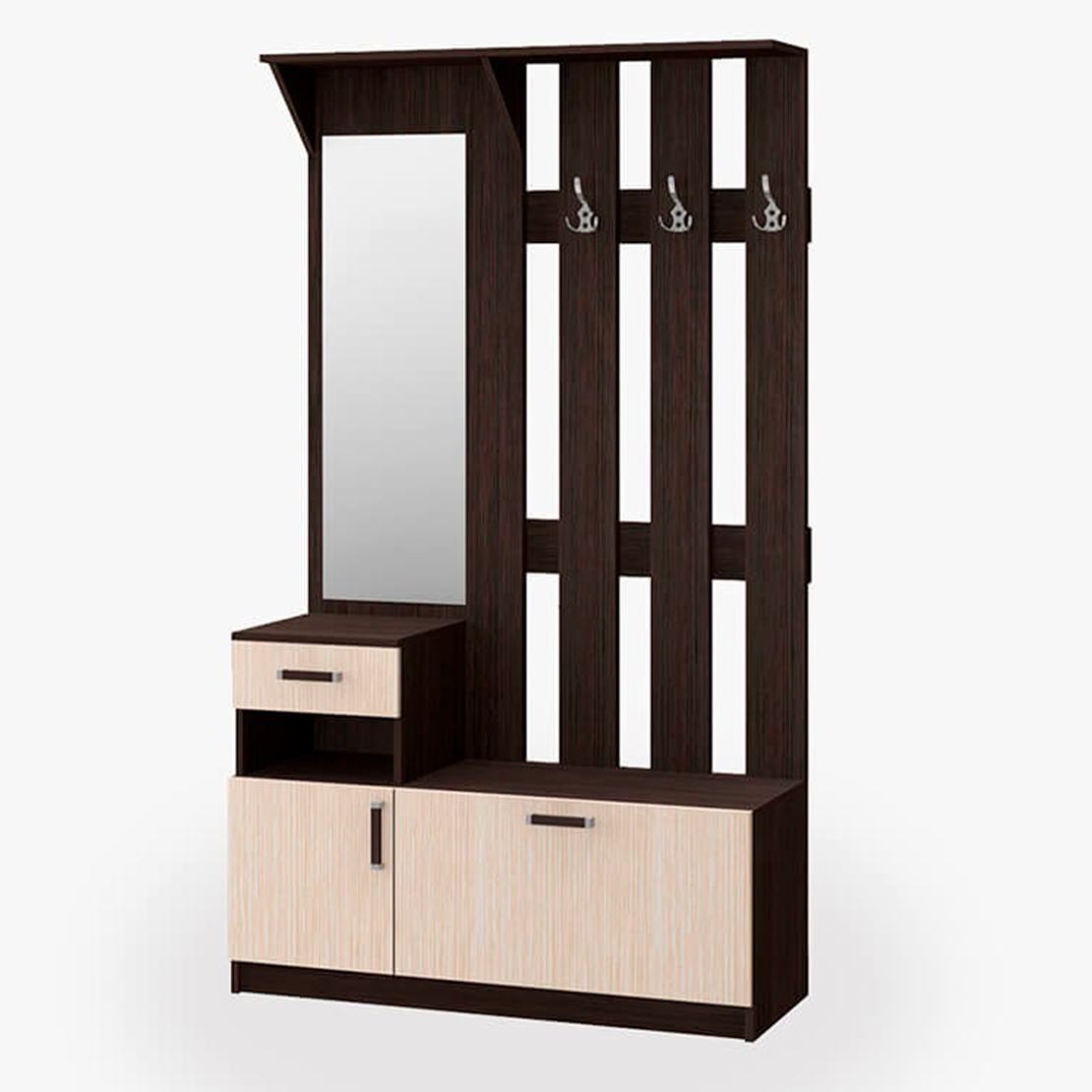 Прихожая мебель в коридор Машенька (1200х2020х380) венге/дуб белфорд