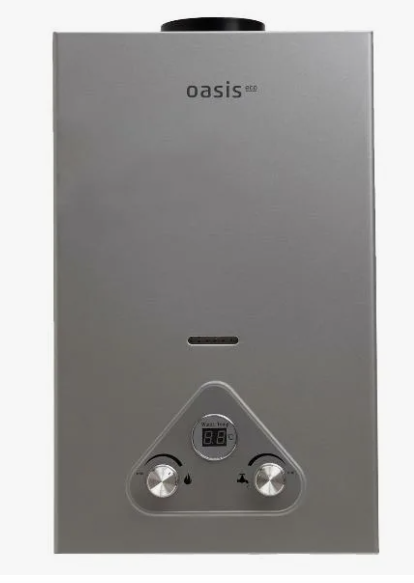 Газовая колонка Oasis Eco W-20 D, с дисплеем, серая.