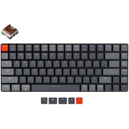Клавиатура Keychron K3 беспроводная ультратонкая, 84 клавиши, White LED подсветка, Brown Switch