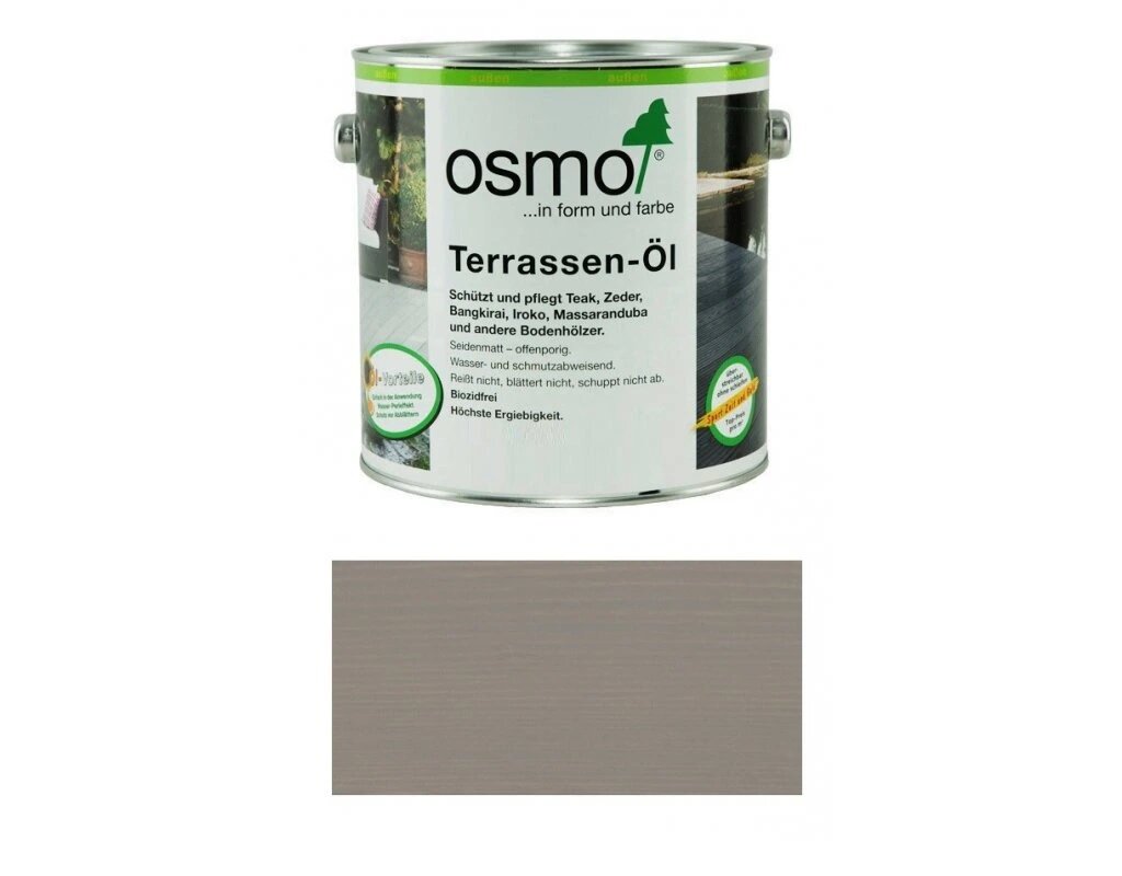 Масло OSMO Terrassen-Öle, 019 Масло для террас Серое, 2,5л