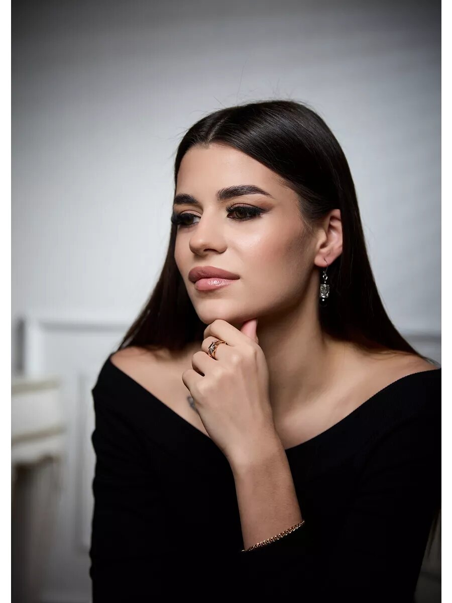 Серьги Вербица, размер 45 мм, серебряный — фото 1