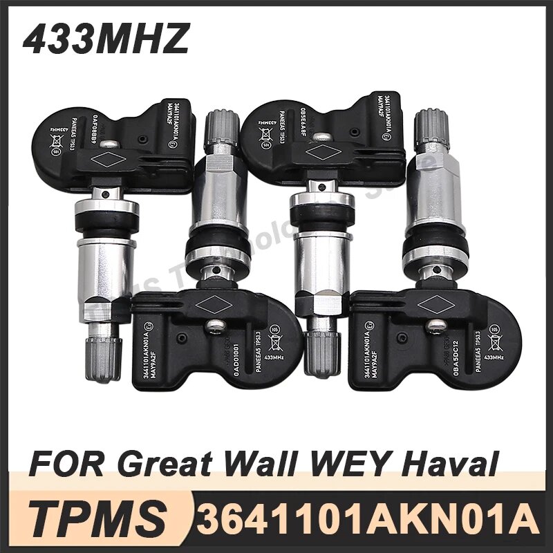 4 шт. датчик TPMS датчик контроля давления в шинах для Great Wall WEY 05 Tank 300 Haval H5 F7 H6 JOLION 3641101 АКН01А 433МГц, 4PCS