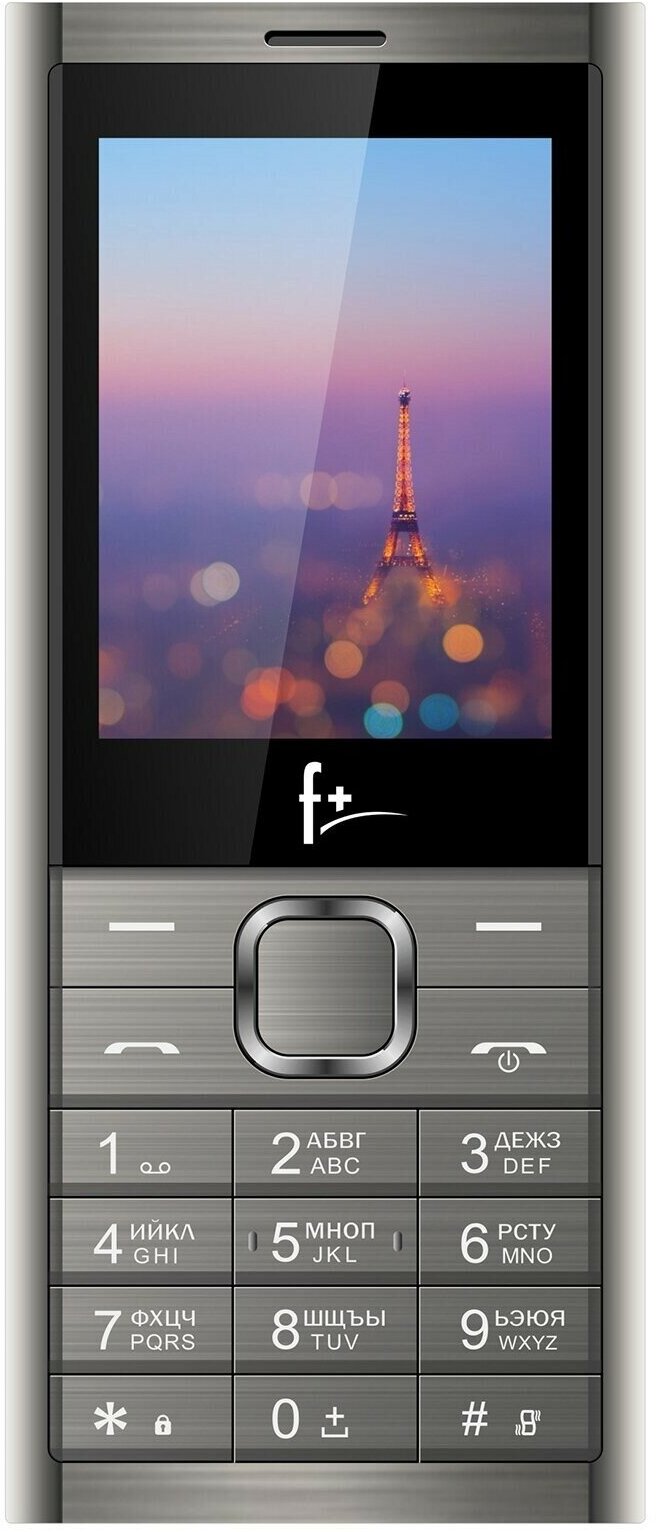 Сотовый телефон F+ B241 Dark Grey (2sim/2.4"/240*320/32Mb/microSD/0.08Мп/Bt/2500мАч/моноблок)