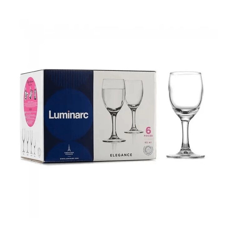 Набор рюмок Luminarc "Элеганс", для крепкого алкоголя, 65 мл, 6 шт.