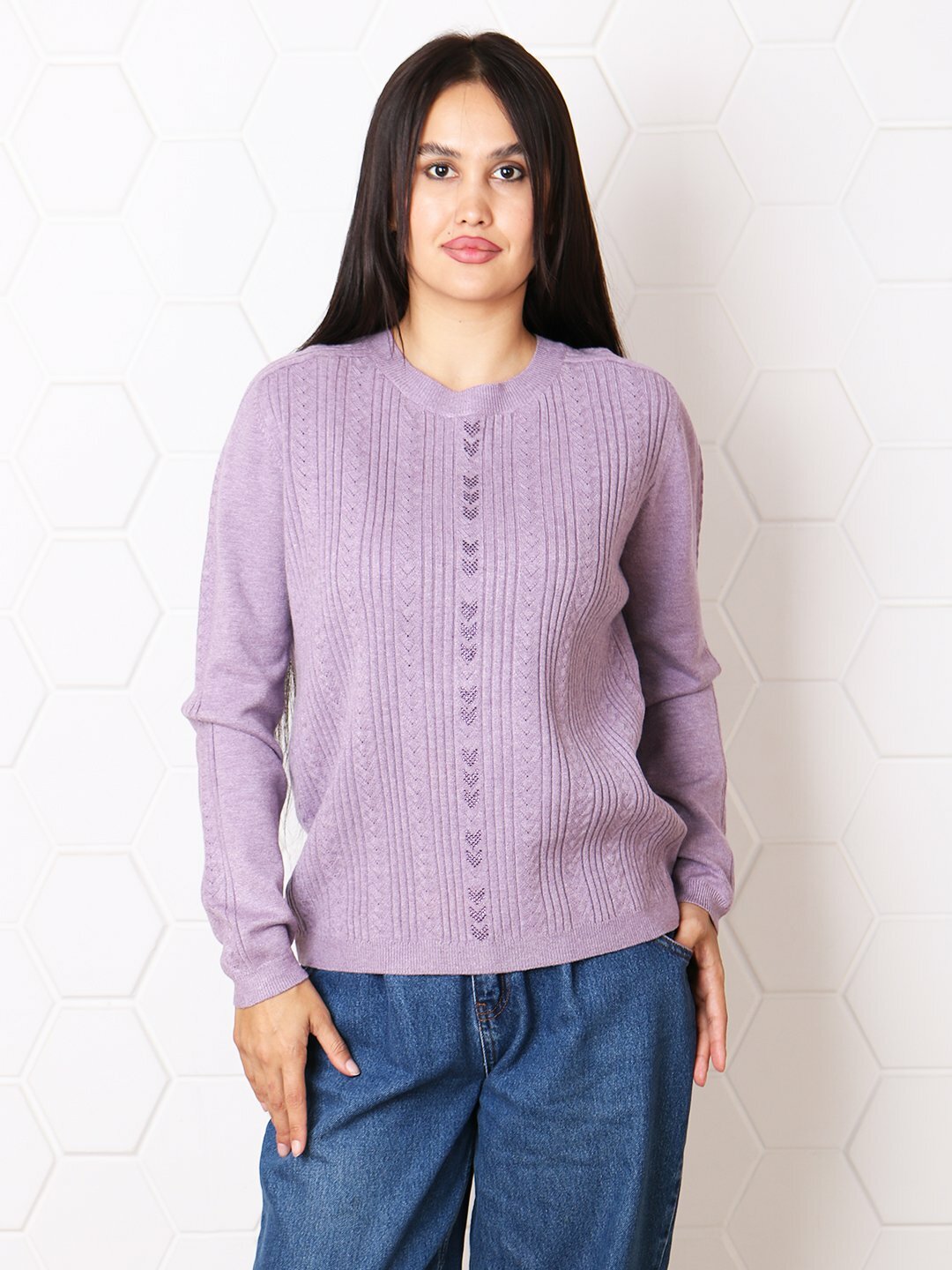 Свитер размер One Size, , сиреневый — фото 1