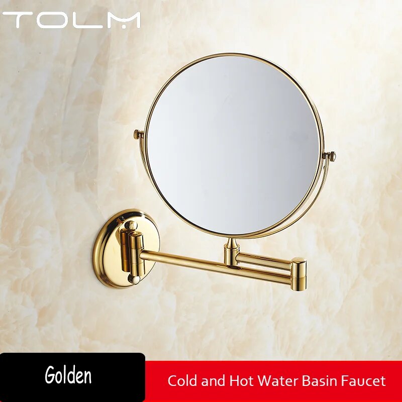 Зеркало TOLM золотое 8 дюймов, Golden