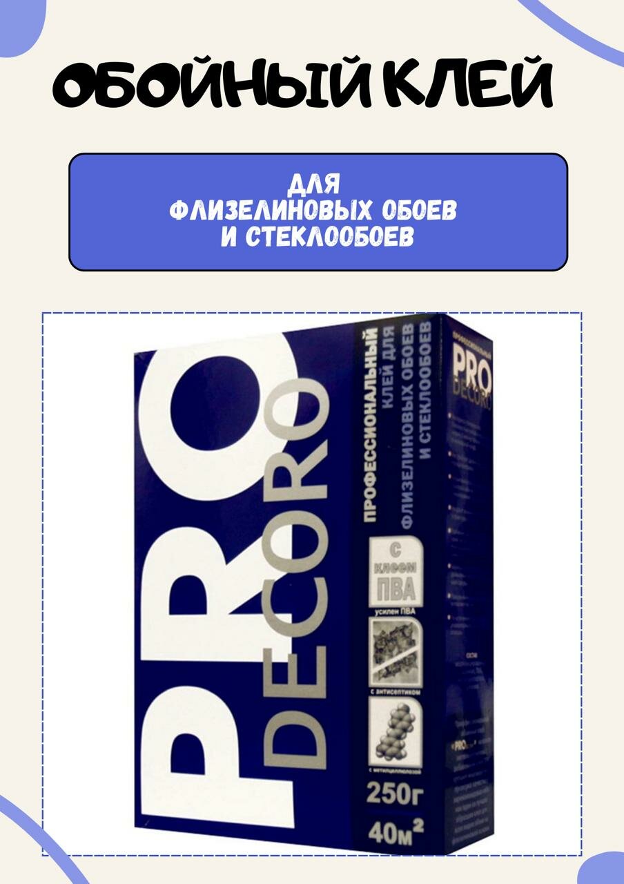 Клей для обоев Декоро PRO Флиз 250 г