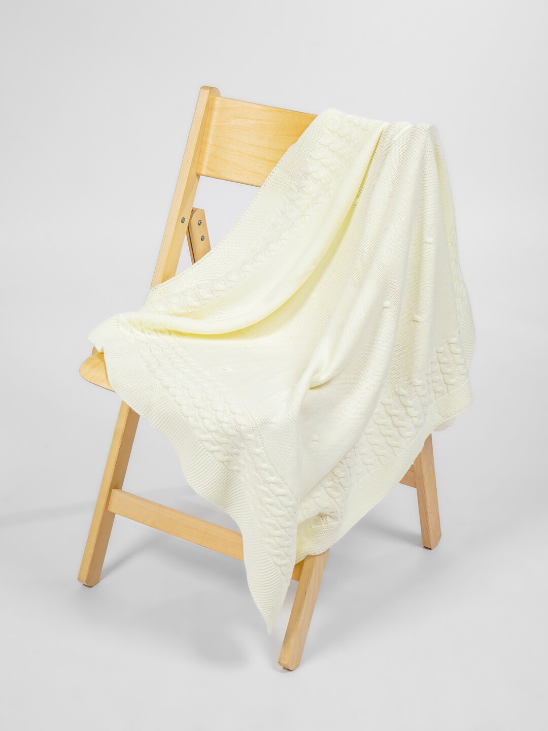 Плед вязаный детский для новорожденных, универсальный, 90х90