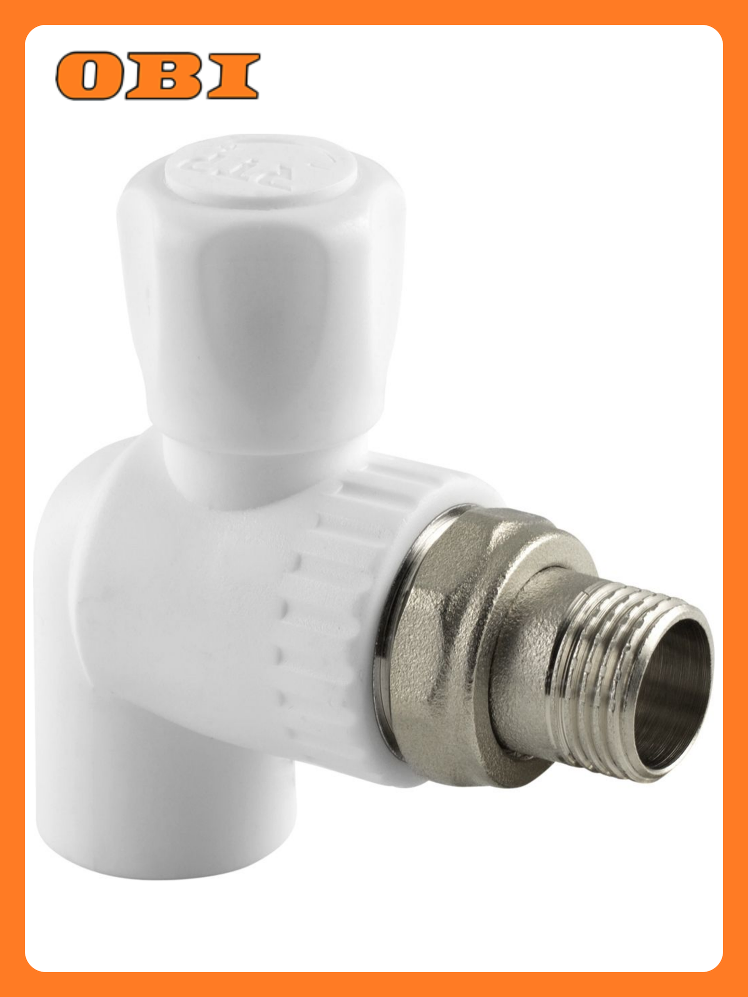 Кран шаровой для радиатора угловой PPR 20х1/2 белый RTP