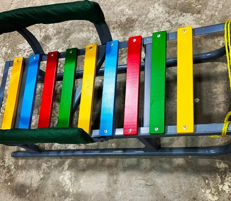 Санки для детей, снегокат легкий, прочный и спинка разборный — фото 1