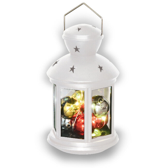 Uniel Фонарь со светодиодной гирляндой внутри, на батарейке ULD-L1220-010/DTB/RGB WHITE UL-00005490