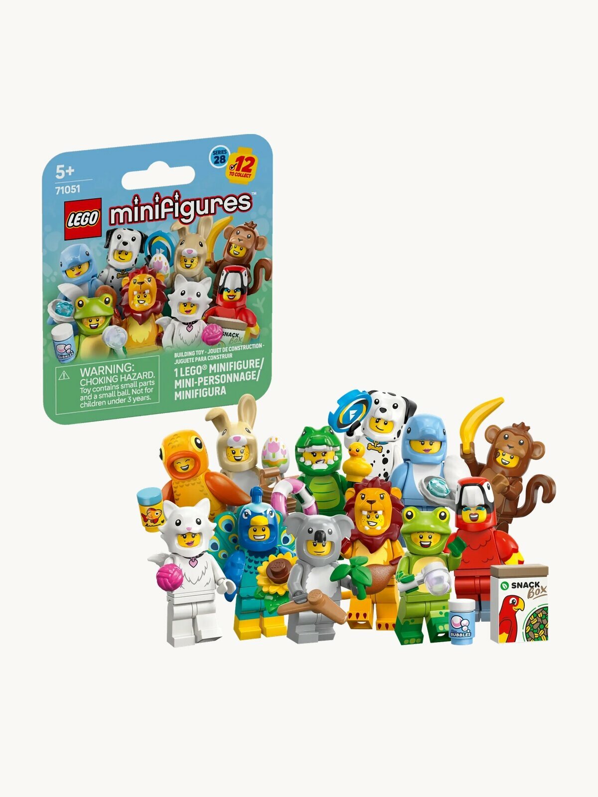 Конструктор LEGO Minifigure 71051 Серия животных 28, разноцветный, 7 дет.