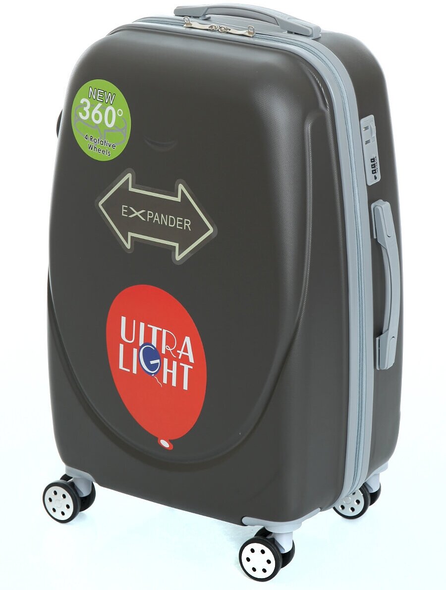 фото Чемодан пластиковый в комплекте с сумкой Ultra Light, цвет Коричневый, размер L