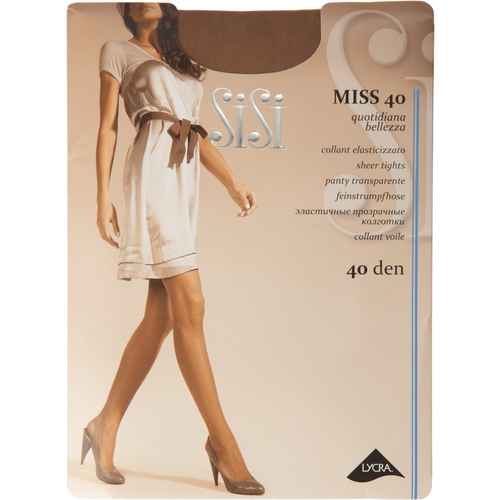 Колготки Sisi Miss, 40 den, размер 2, бежевый, бесцветный колготки женские sisi miss 15 den размер 4 цвет naturel