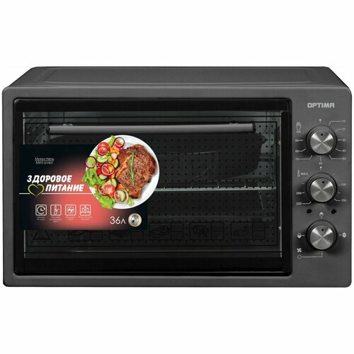 Мини-печь OF-36BL 1300 Вт 36 л таймер 2 противня чёрная 1233200₽