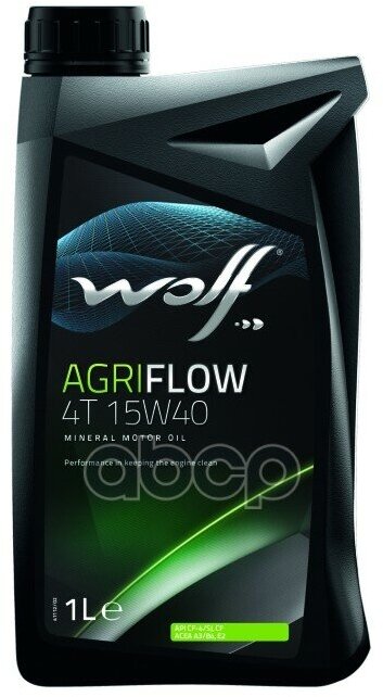 Масло Моторное Agriflow 4T 15W40 1L Wolf арт. 8301308